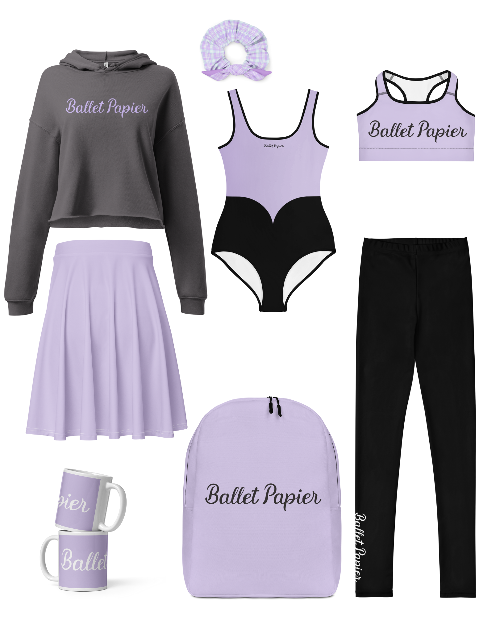 Lilac & Grey Brand Crop Hoodie