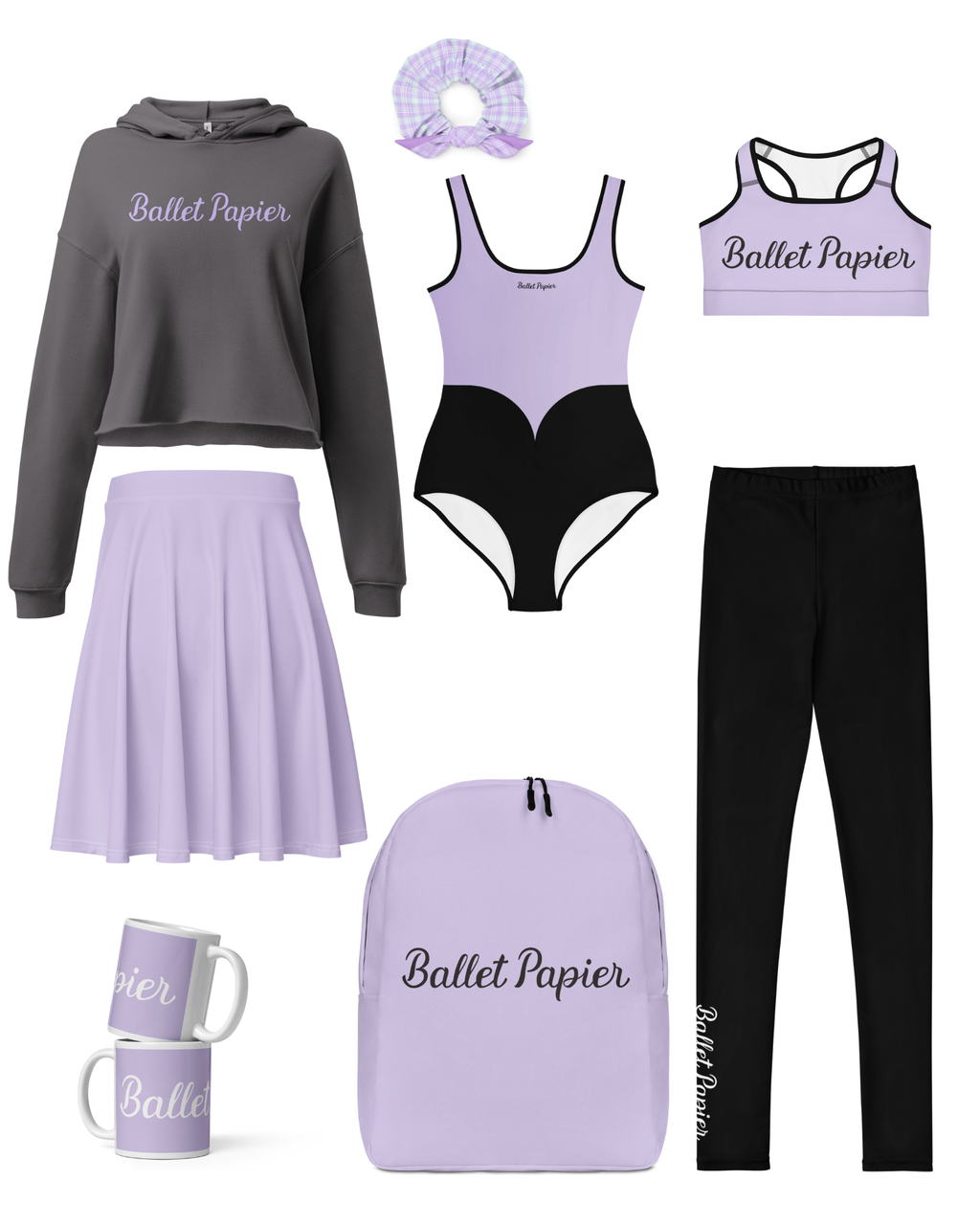 Lilac & Grey Brand Crop Hoodie