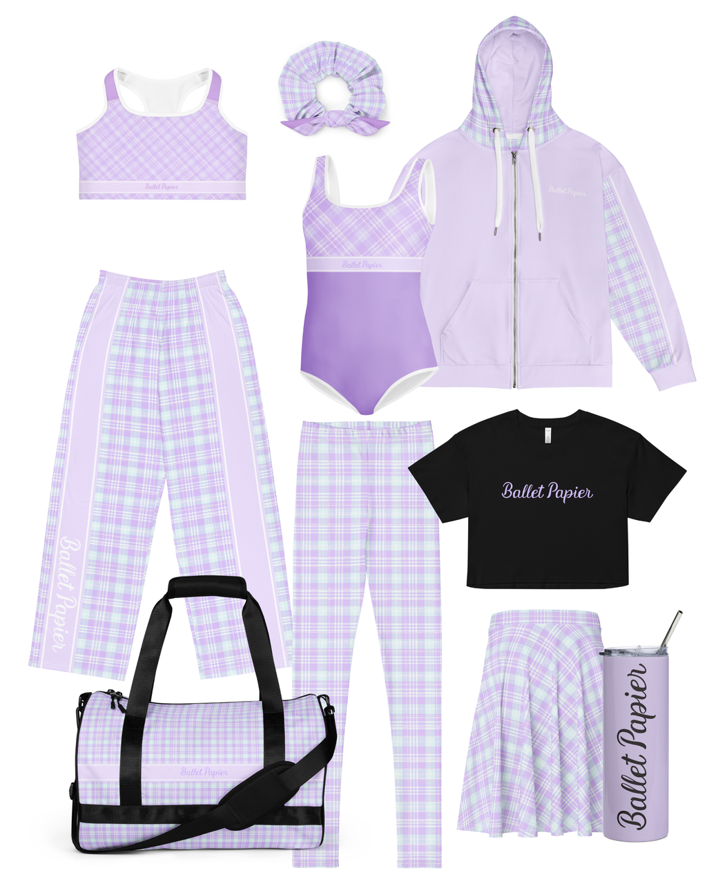 Lilac Plaid Scrunchie