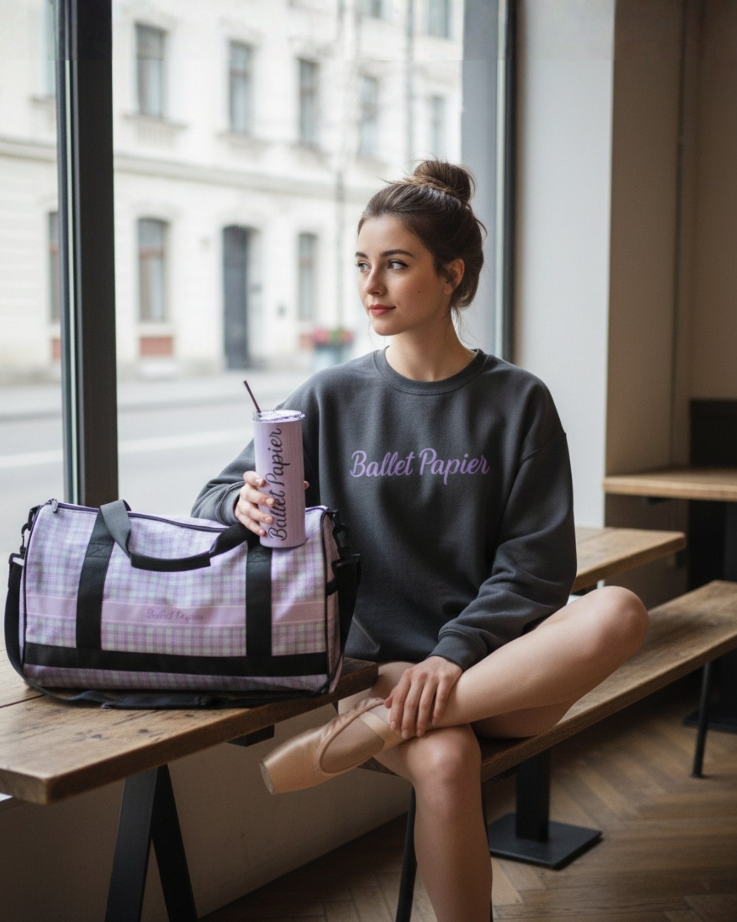 Ballet Papier Lilac & Dark Grey Sweatshirt — Adult