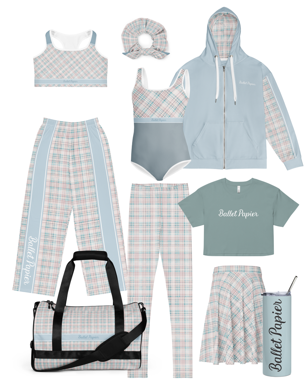 Teal Plaid Scrunchie