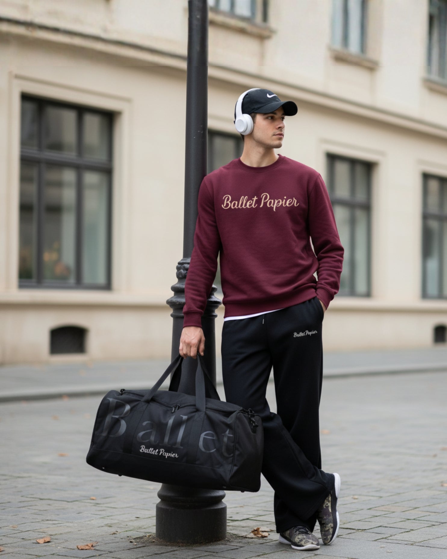 Ballet Papier Soft Peach & Maroon Sweatshirt — Adult