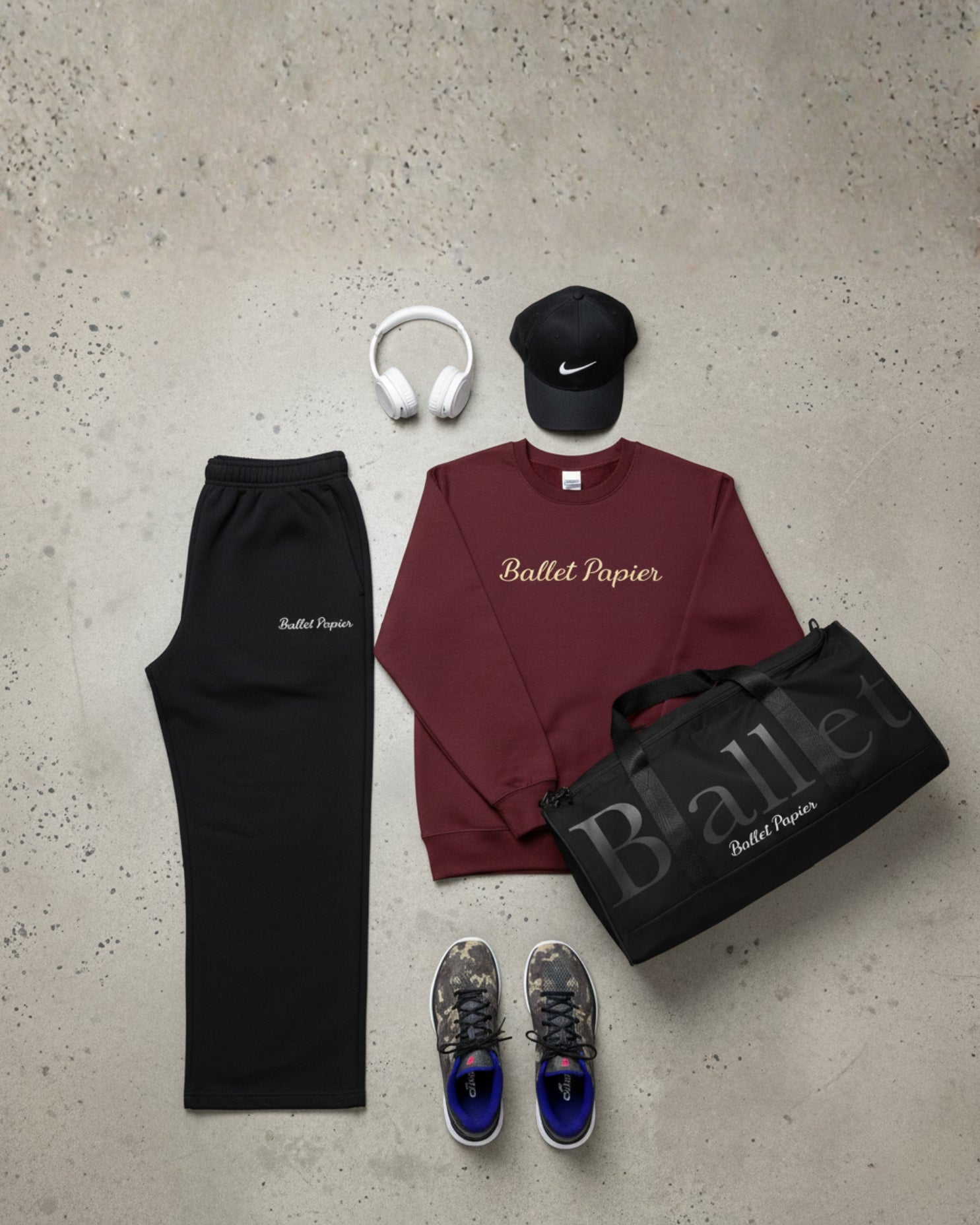 Ballet Papier Soft Peach & Maroon Sweatshirt — Adult