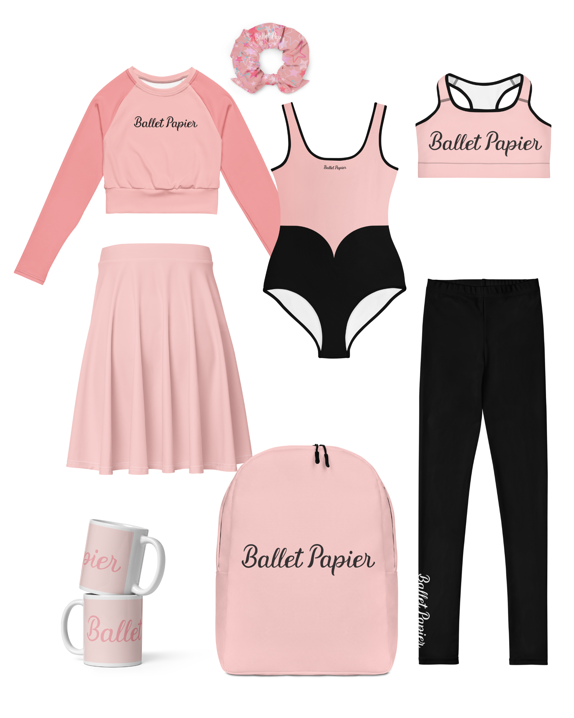 Ballet Papier Pink Recycled long-sleeve crop top