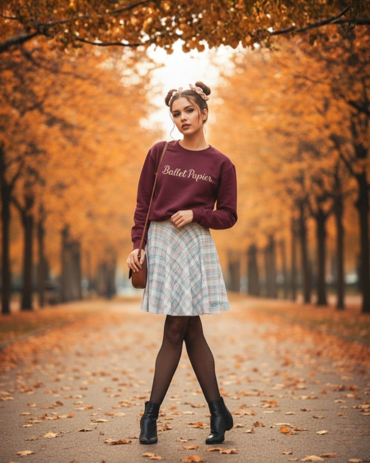 Ballet Papier Soft Peach & Maroon Sweatshirt — Adult