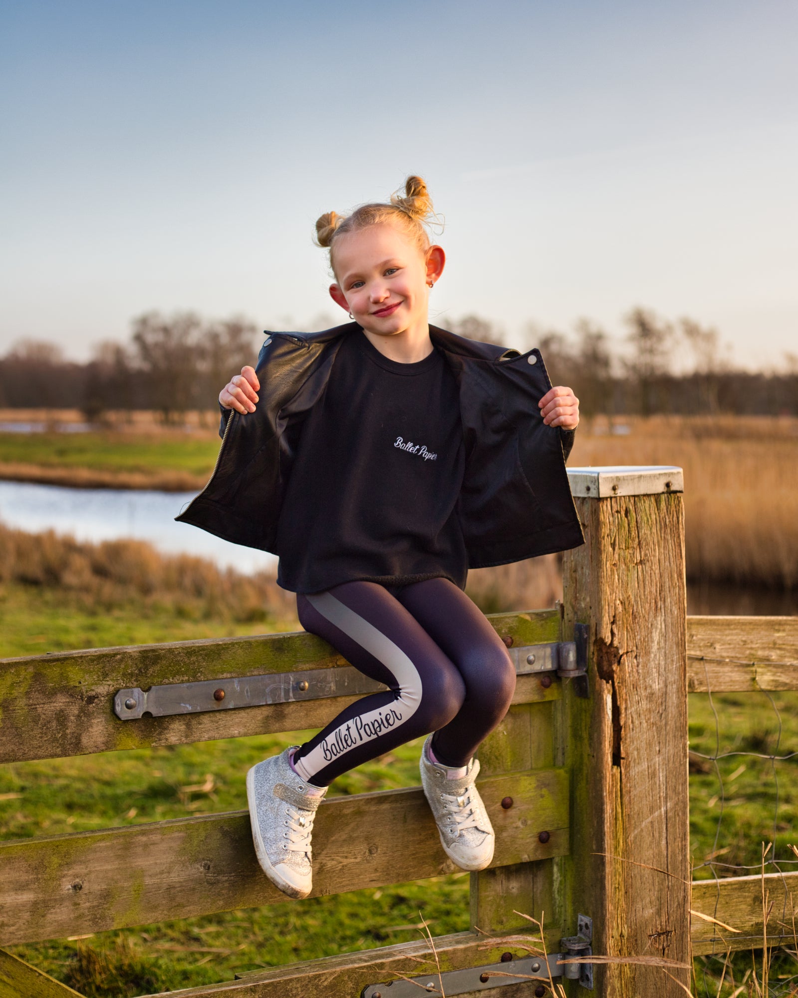 Fade Black Leggings — Youth 8-20