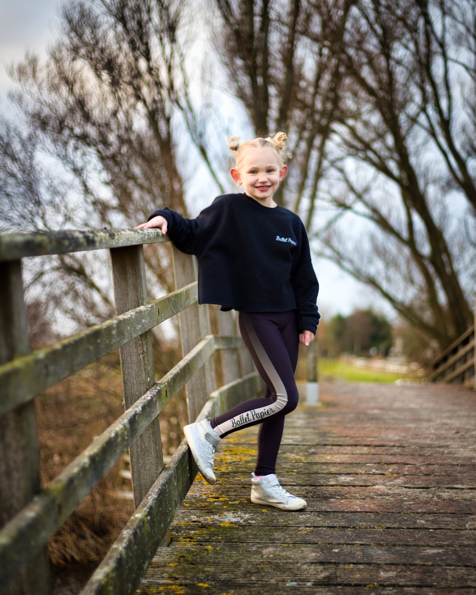 Fade Black Leggings — Youth 8-20