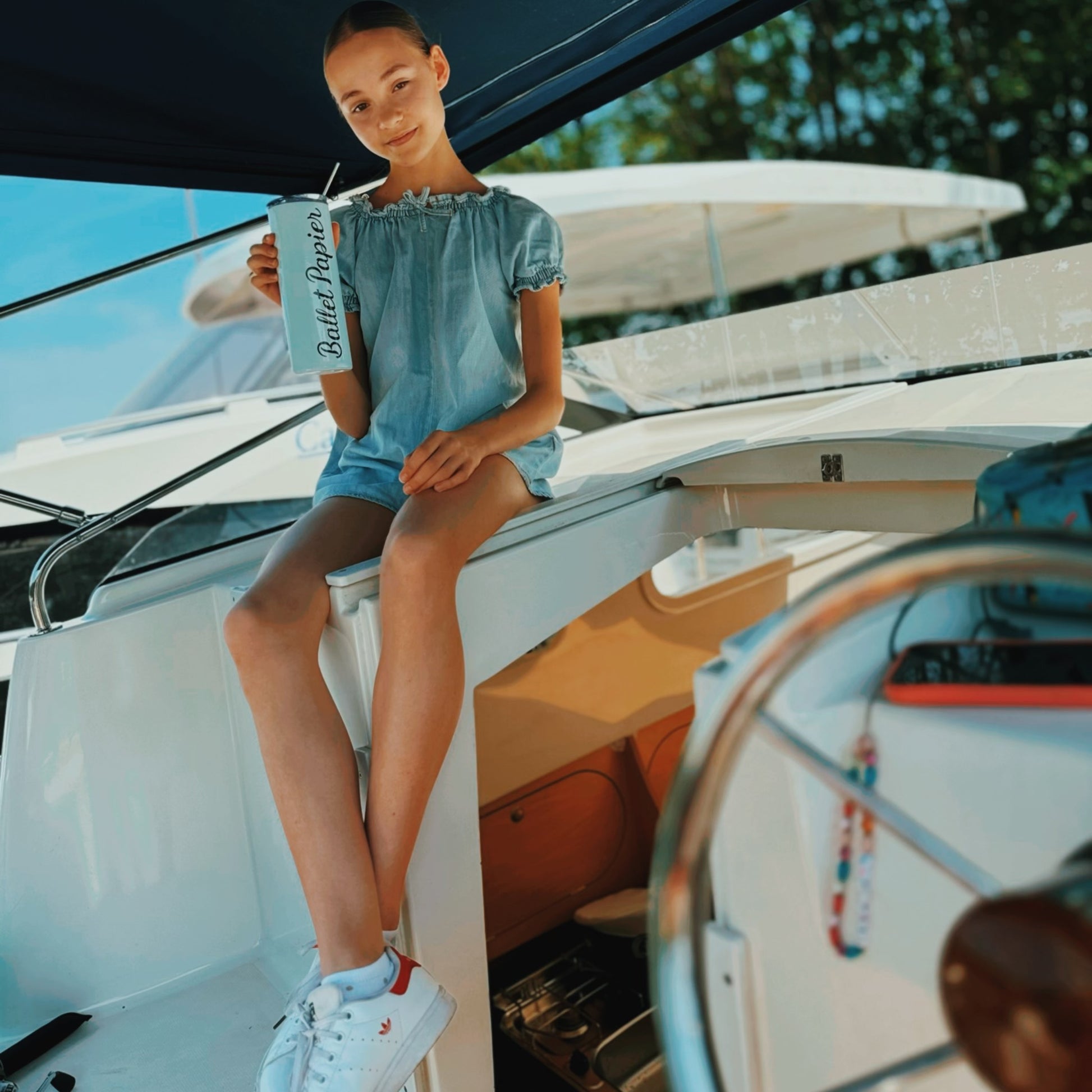 Ballet Papier Teal Stainless steel tumbler